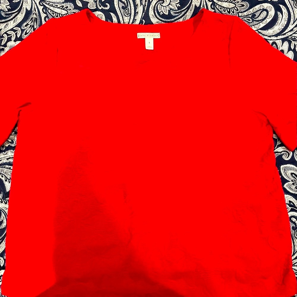 Red lace blouse